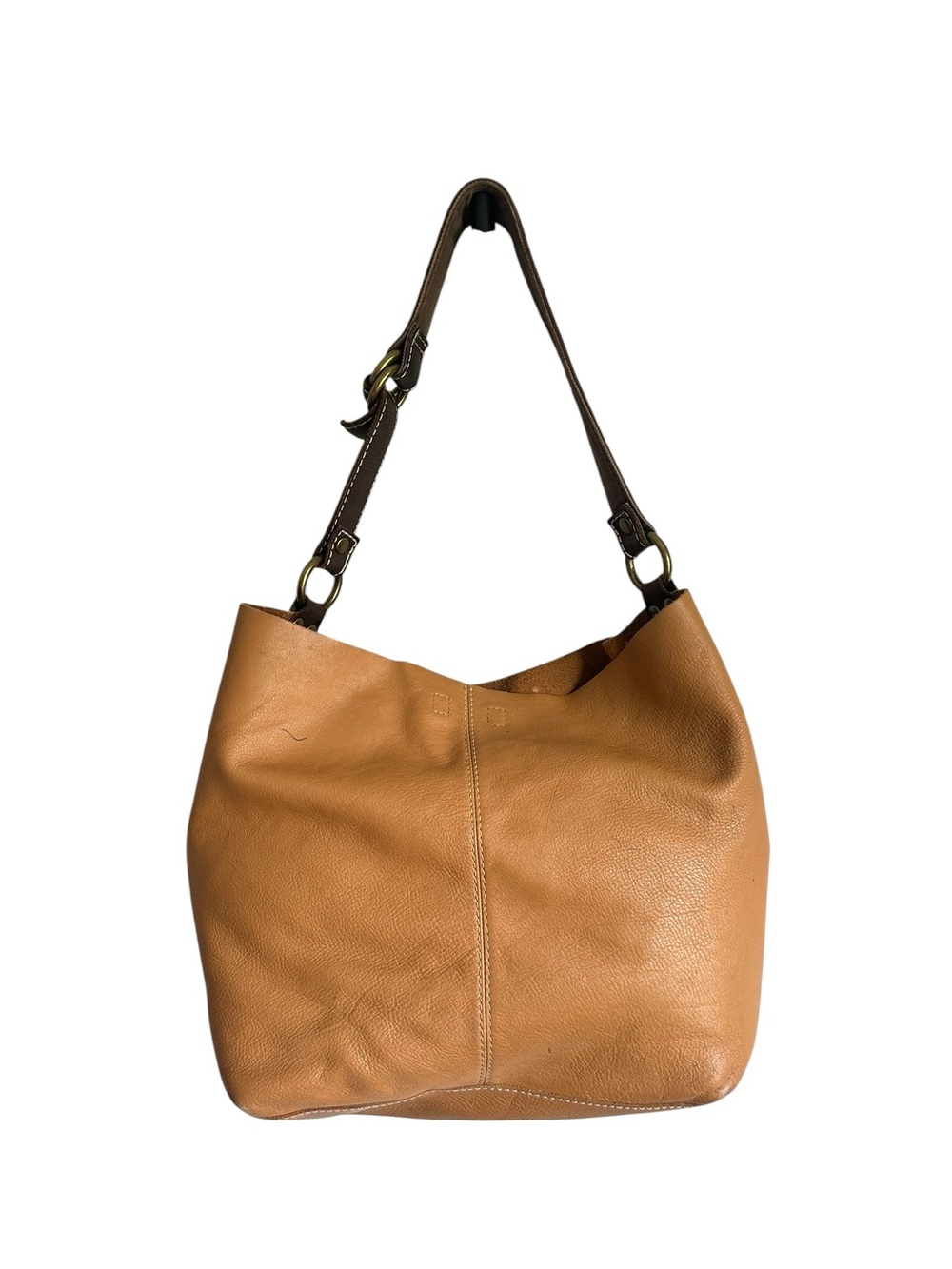 Lucky Brand Vintage Leather Tan Brown Slouchy Hobo - Picture 4 of 13